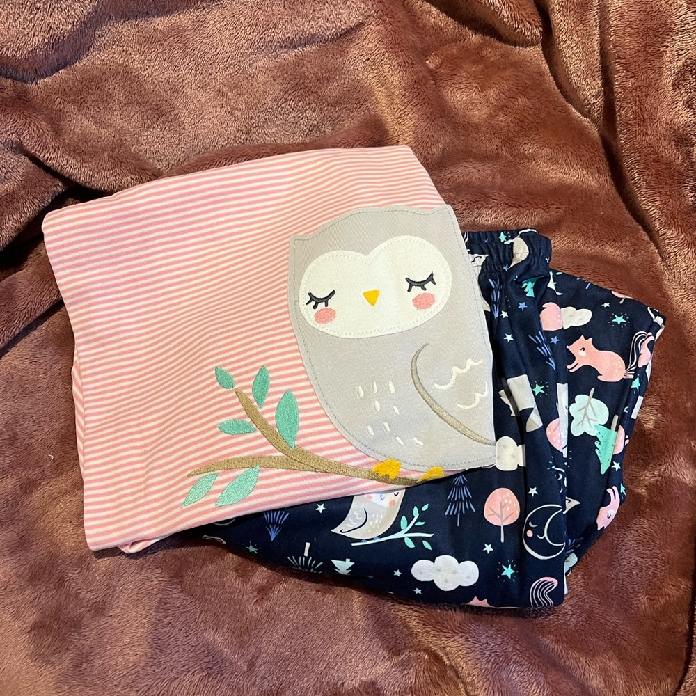 Carter's Pink Striped Pajama Top and Fleece Bottoms